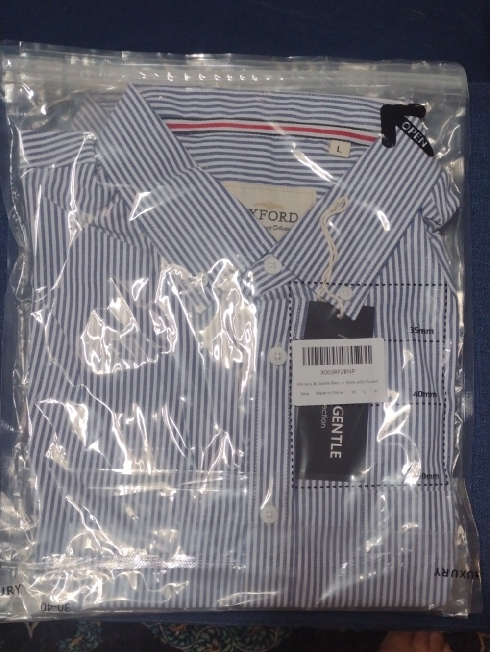 Oxford Blue and White Striped Dress Shirt
